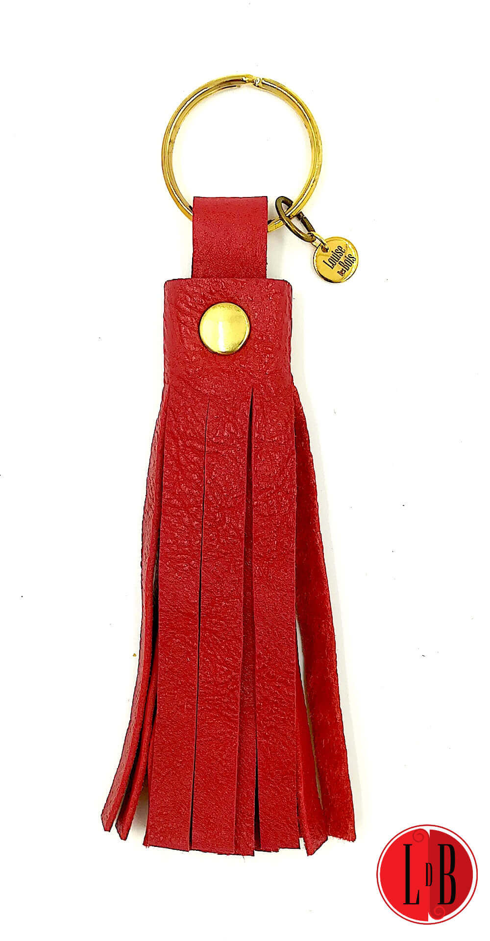porte clé , clef , clefs cordon cuir tressé rouge