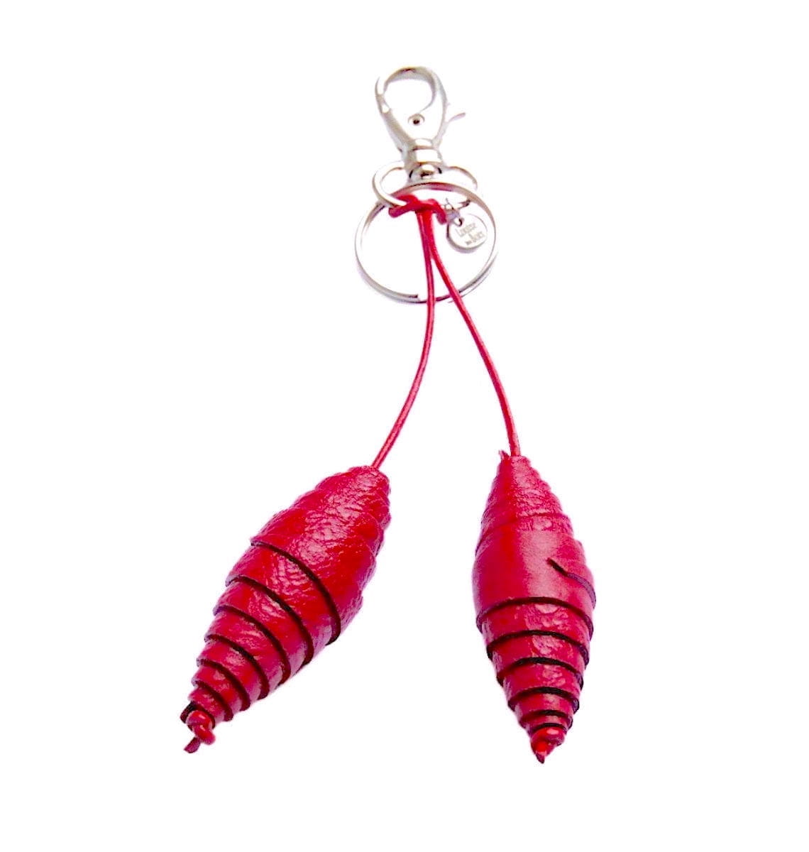 porte-clés Cocoon en cuir rouge